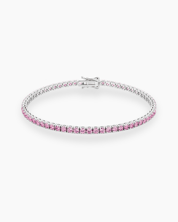 pink tennis bracelet moissanite