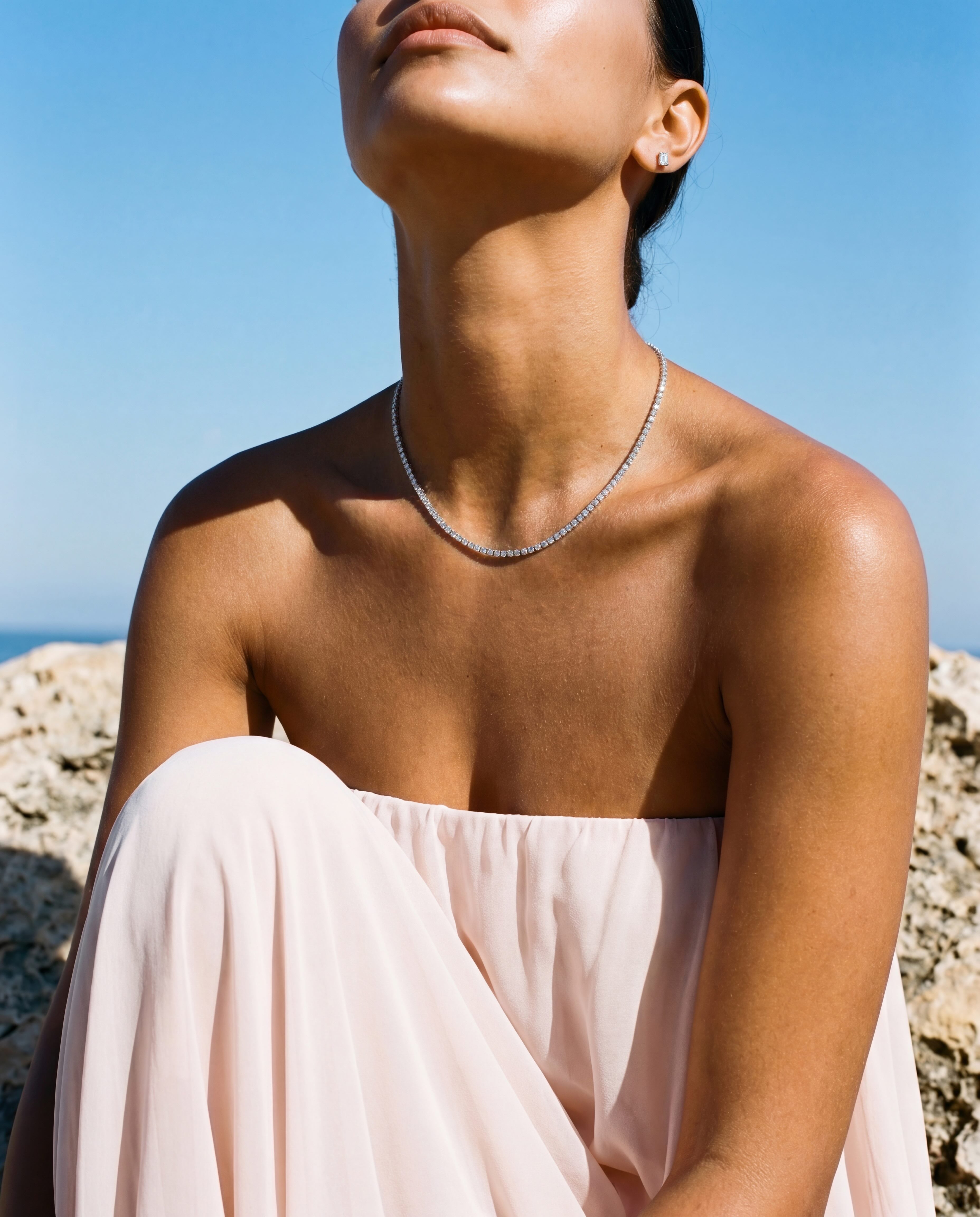 Bellari necklaces in moissanite and lab grown diamond