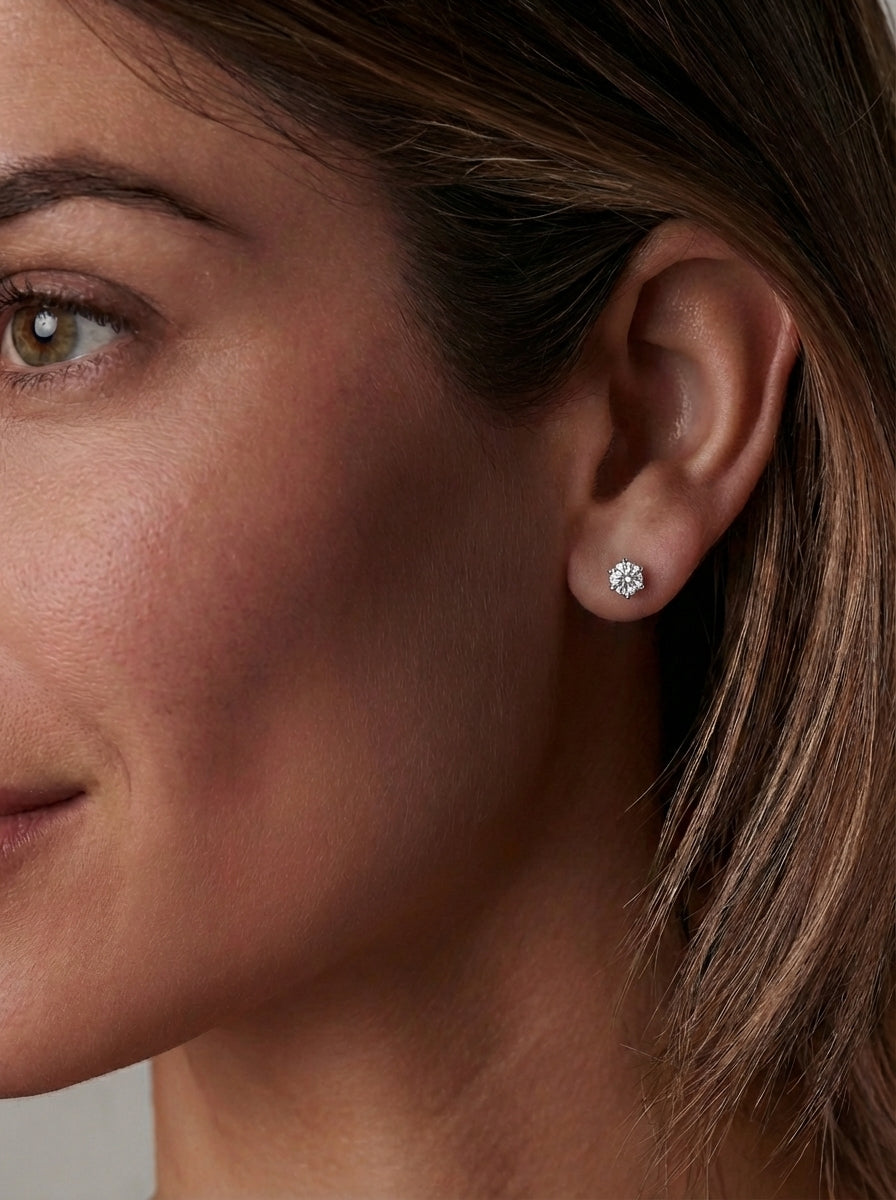 round cut stud earrings Bellari 