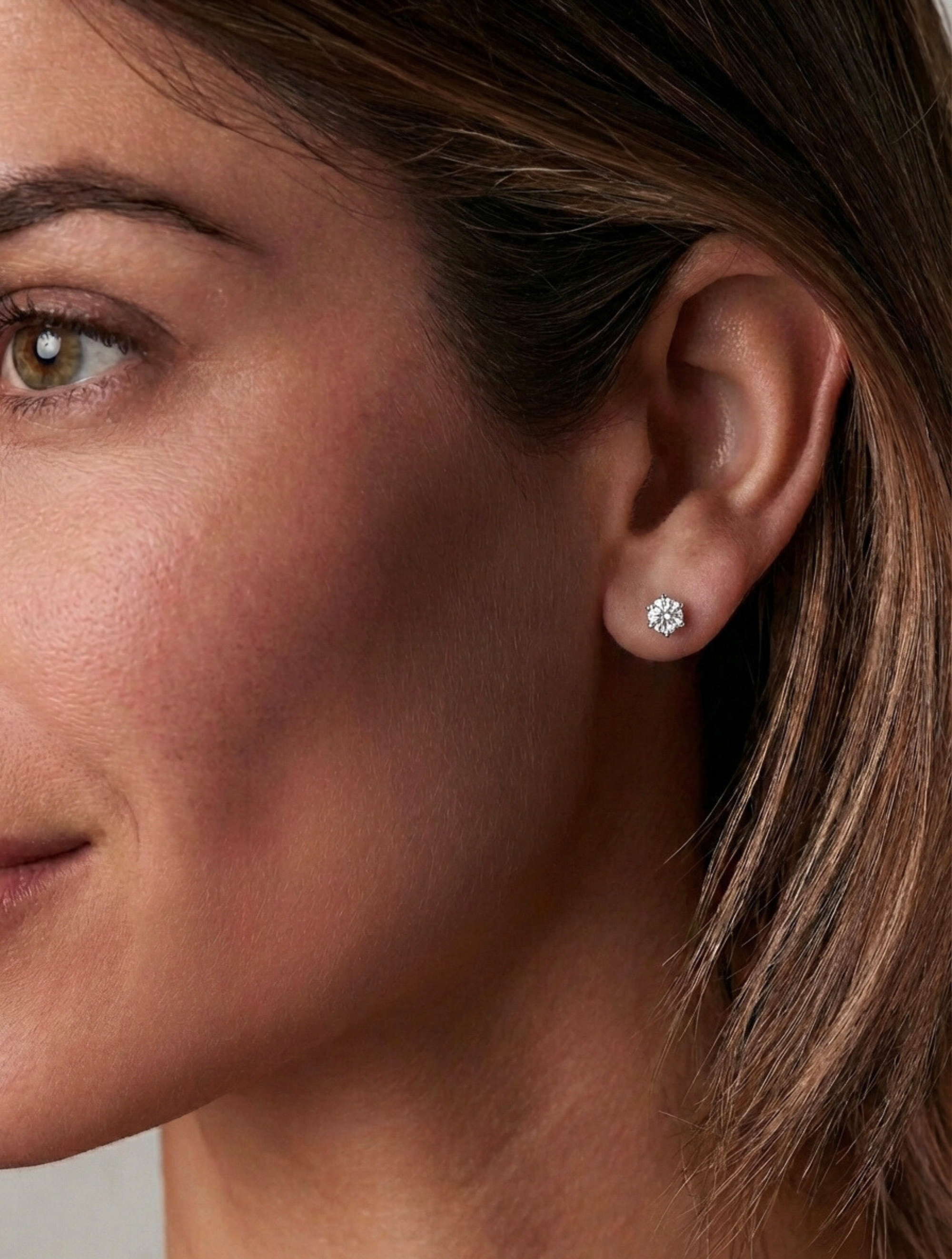 Round-Cut Stud Earrings – Moissanite 0.5ct - Bellari