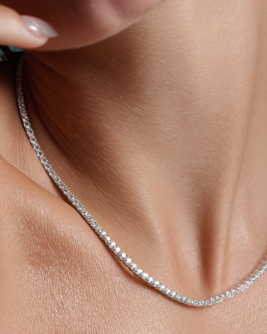 tennis necklace moissanite bellari
