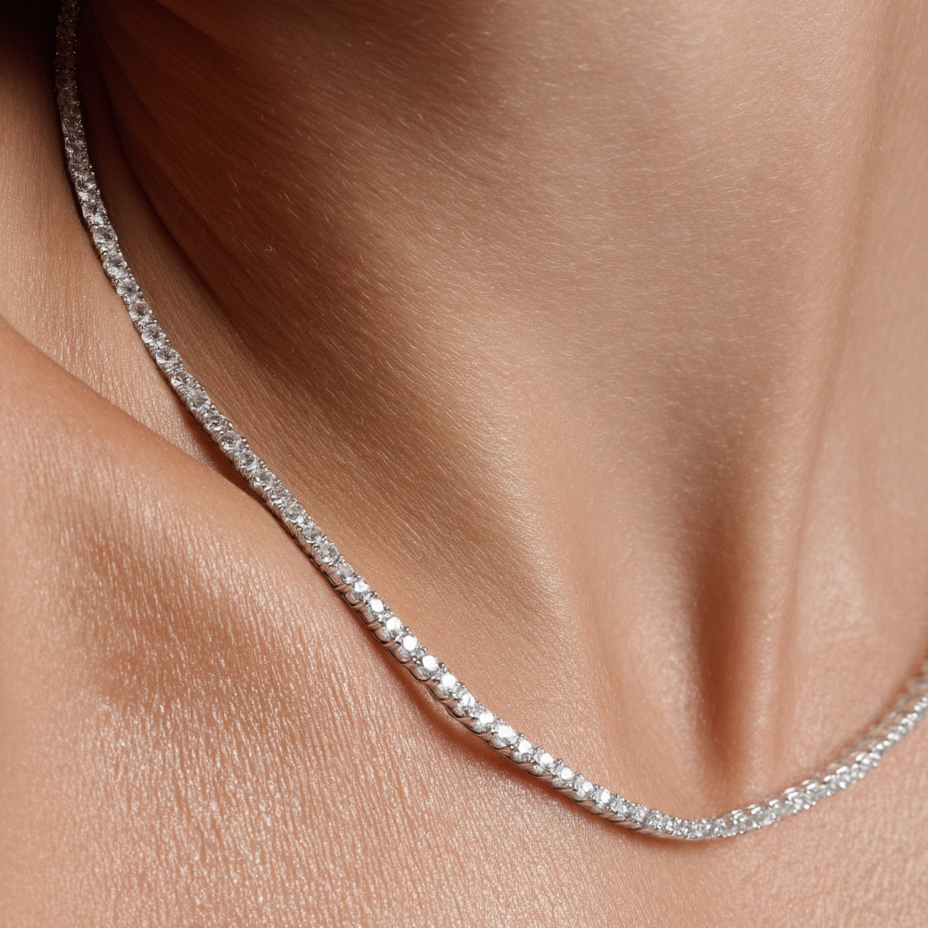 Tennis necklace moissanite bellari
