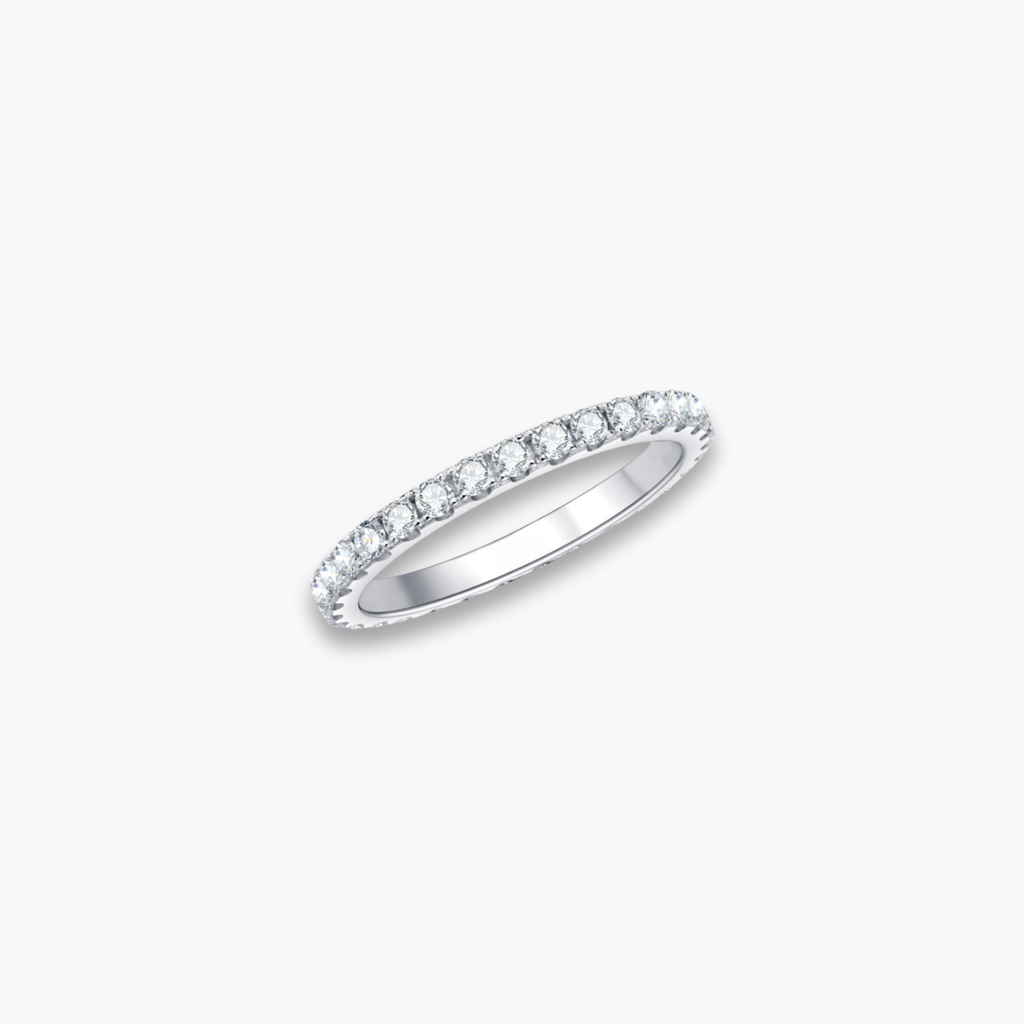 moissanite eternity rings in 2mm width
