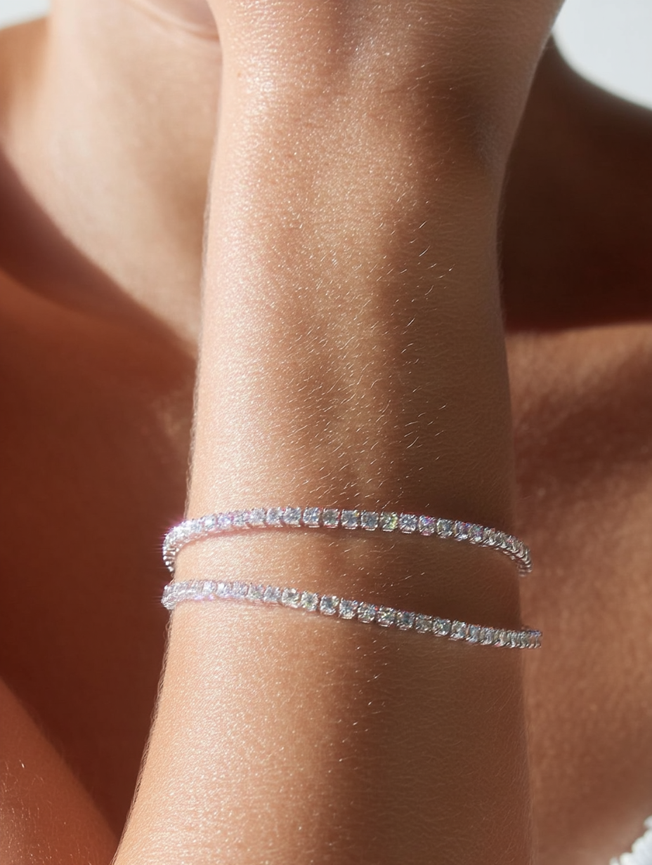 Refined Essentials Set - Round Cut Tennis Bracelet & Earrings