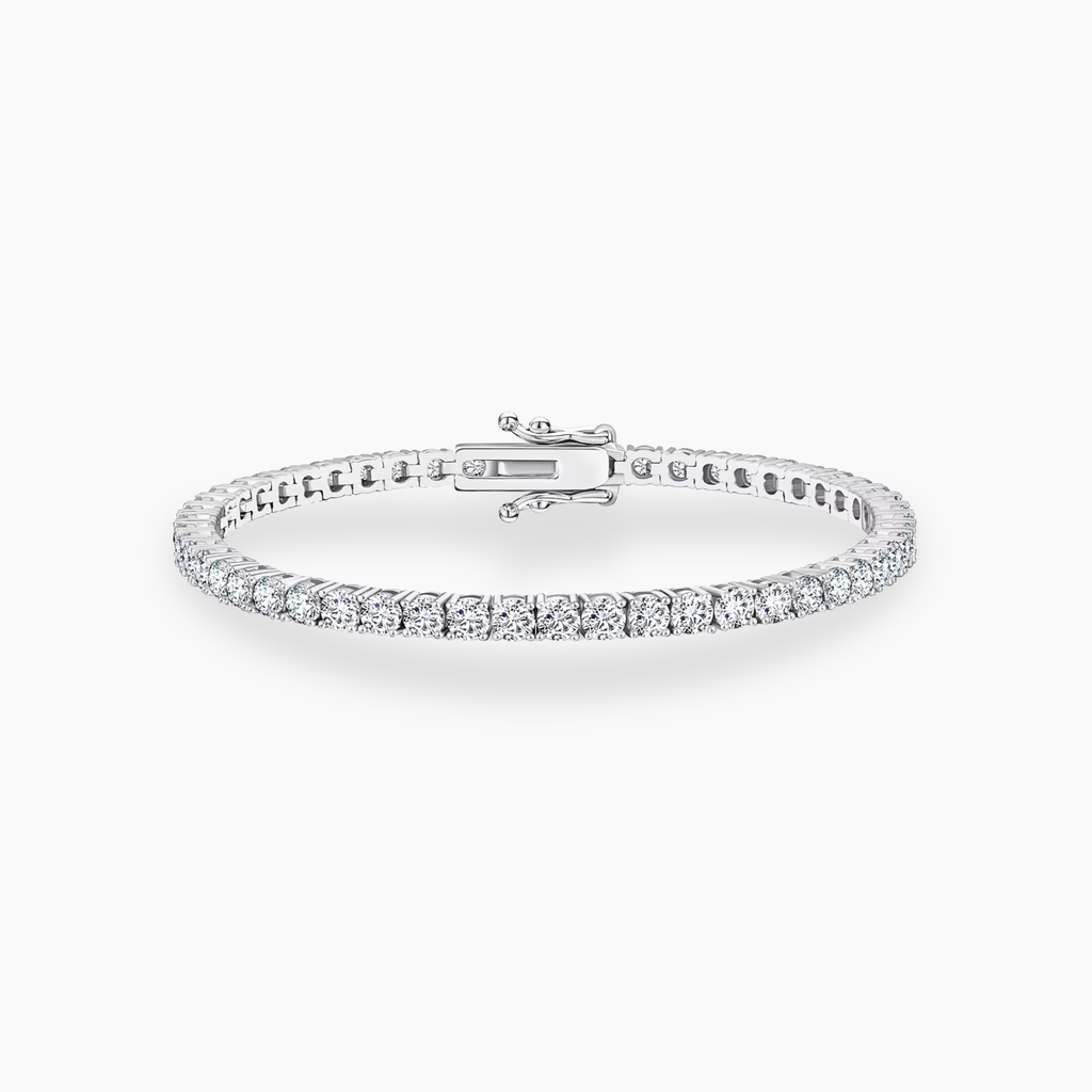 Bellari moissanite 3mm tennis bracelet with D colour VVS stones