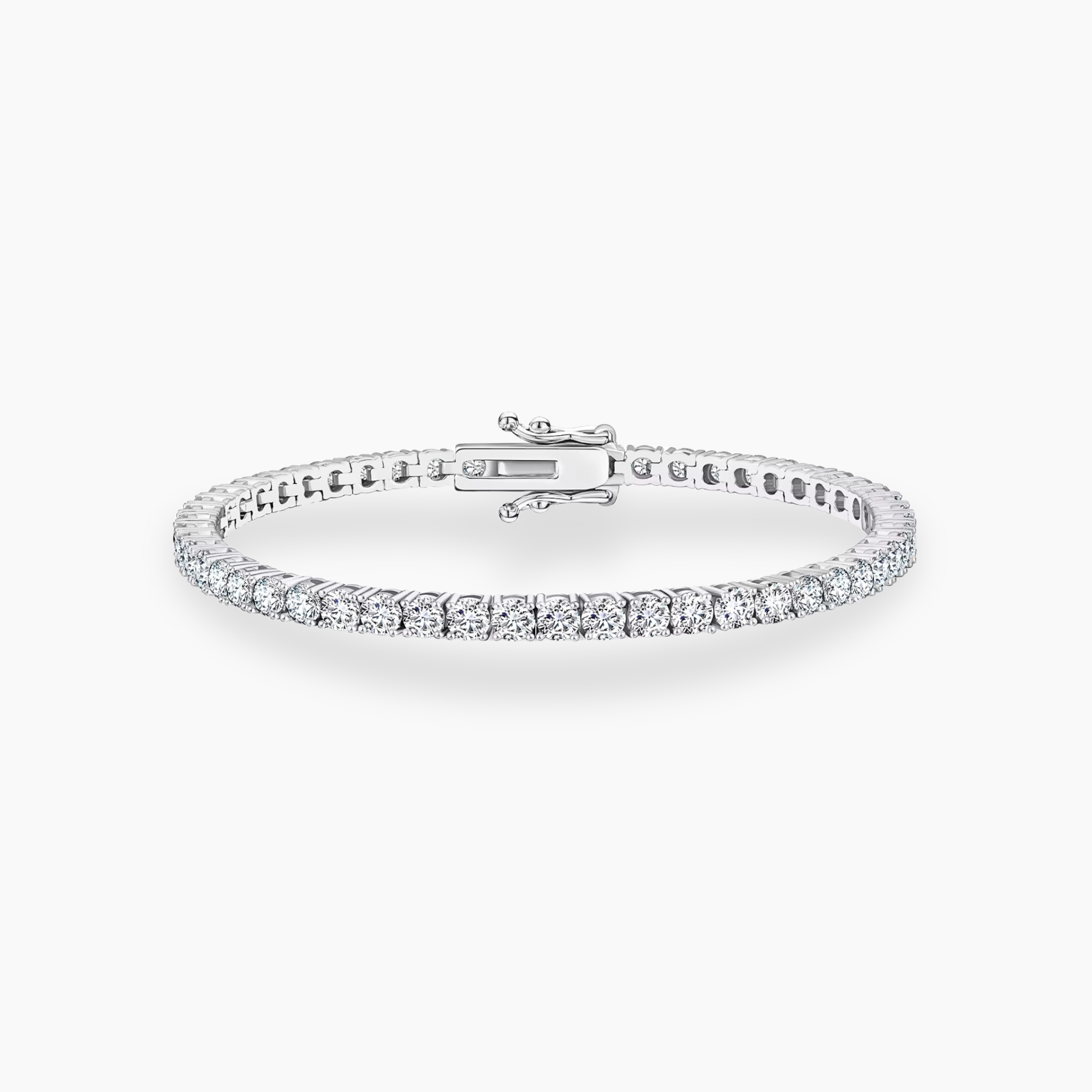 Bellari moissanite 3mm tennis bracelet with D colour VVS stones