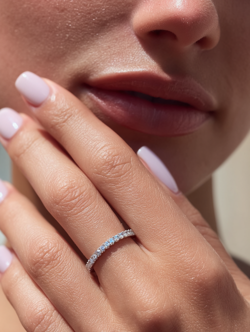 Moissanite Eternity Band Full Pavé 2mm