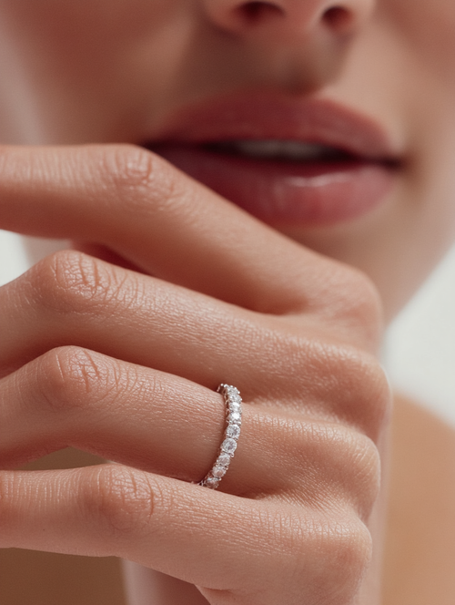 Moissanite Eternity Band Full Pavé 3mm