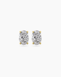 Oval cut lab grown diamond stud earrings in 18K yellow gold