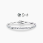 Refined Essentials Set - Round Cut Tennis Bracelet & Earrings