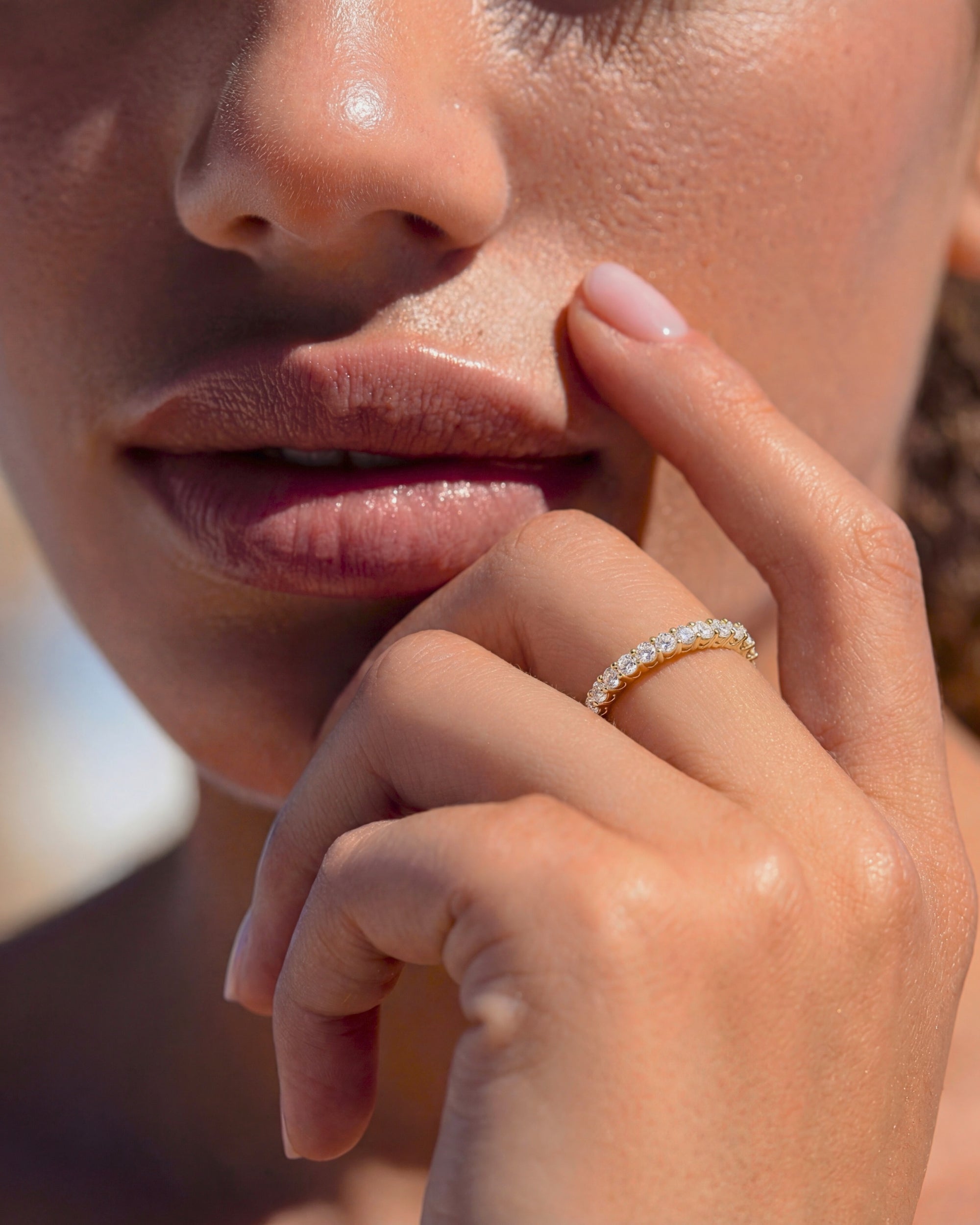 Eternity Band Full Pavé Moissanite 3mm 10K Solid Gold