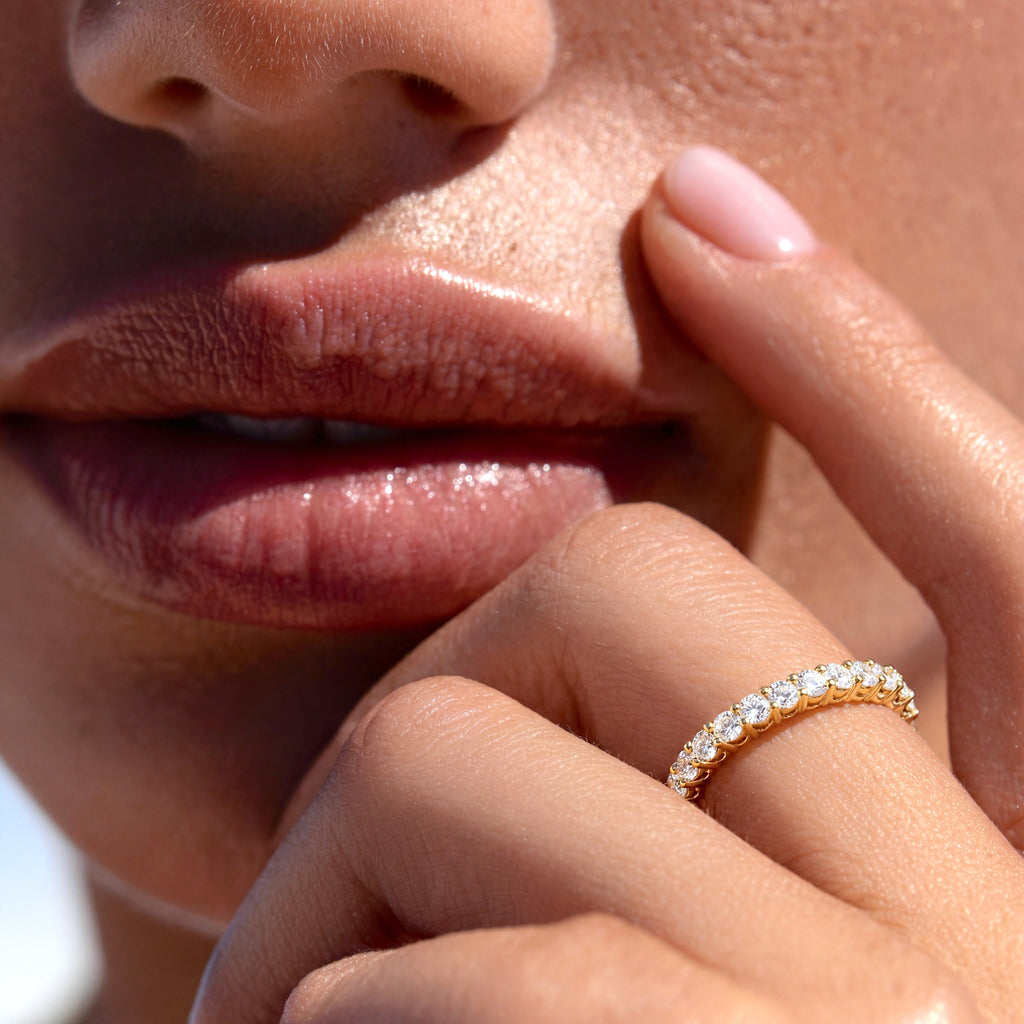 Eternity Band Full Pavé – Moissanite 3mm, 10K Solid Gold