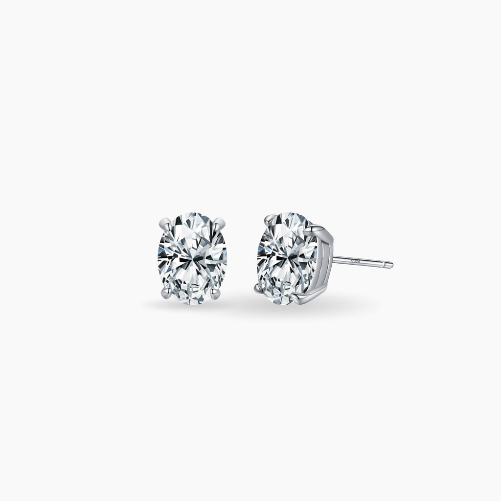 Bellari Oval Moissanite Stud Earrings oval moissanite stud earrings, 1ct moissanite earrings, D colour VVS1 earrings, moissanite earrings Australia, 925 sterling silver stud earrings, lab grown diamond alternative, moissanite daily earrings, Bellari moissanite studs
