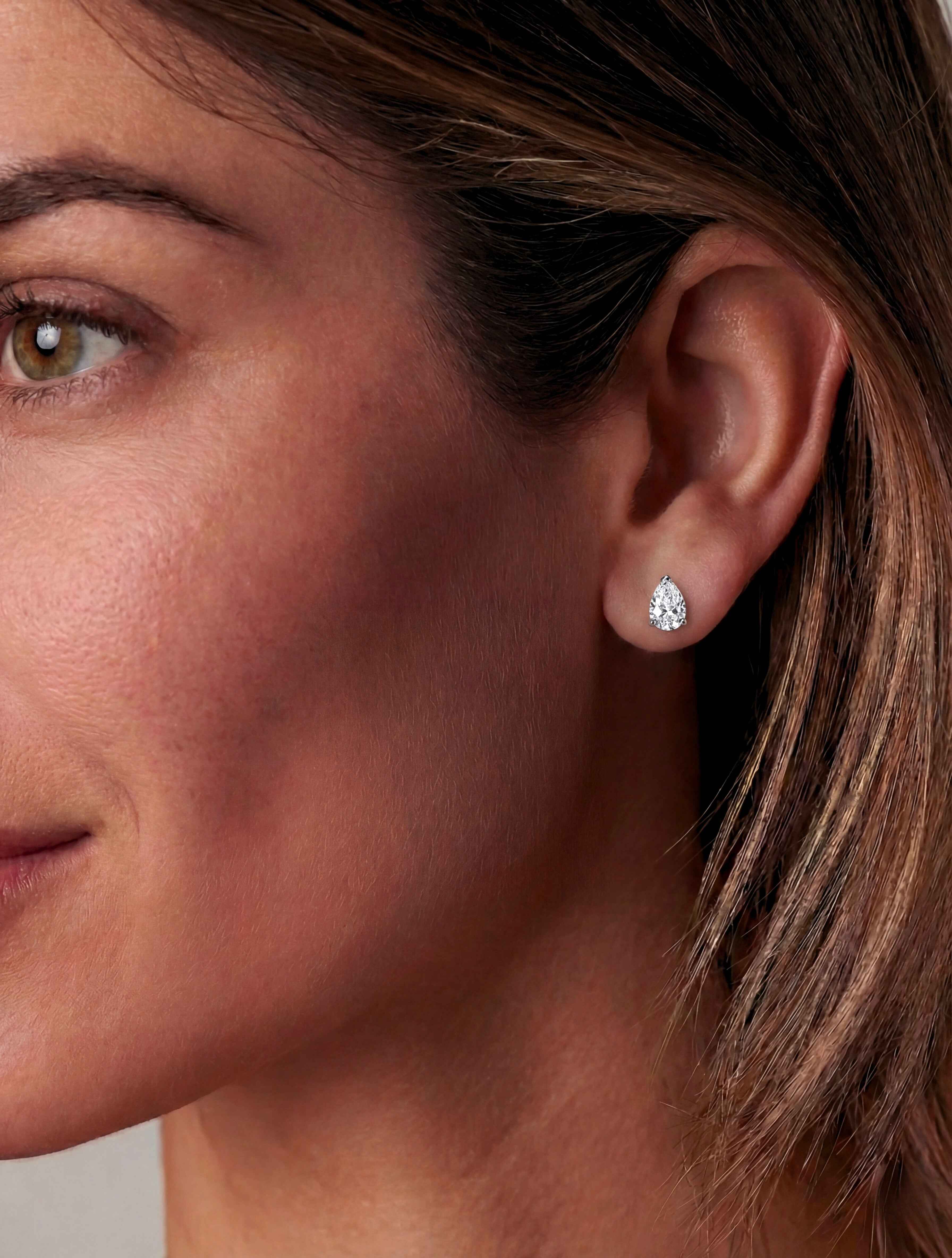 Pear-Cut Stud Earrings – Moissanite
