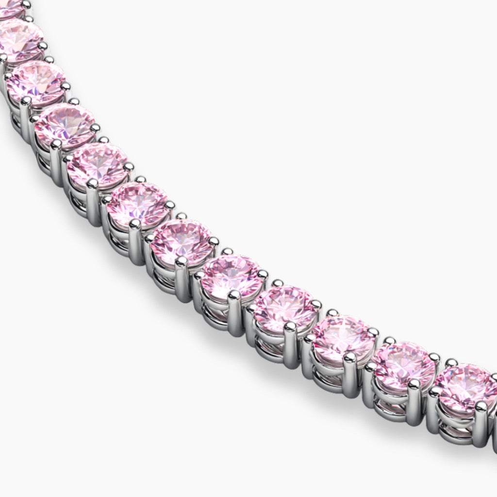 pink tennis bracelet moissanite diamond