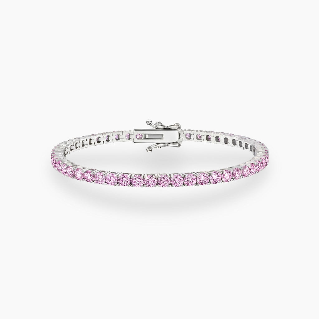 pink tennis bracelet moissanite diamond