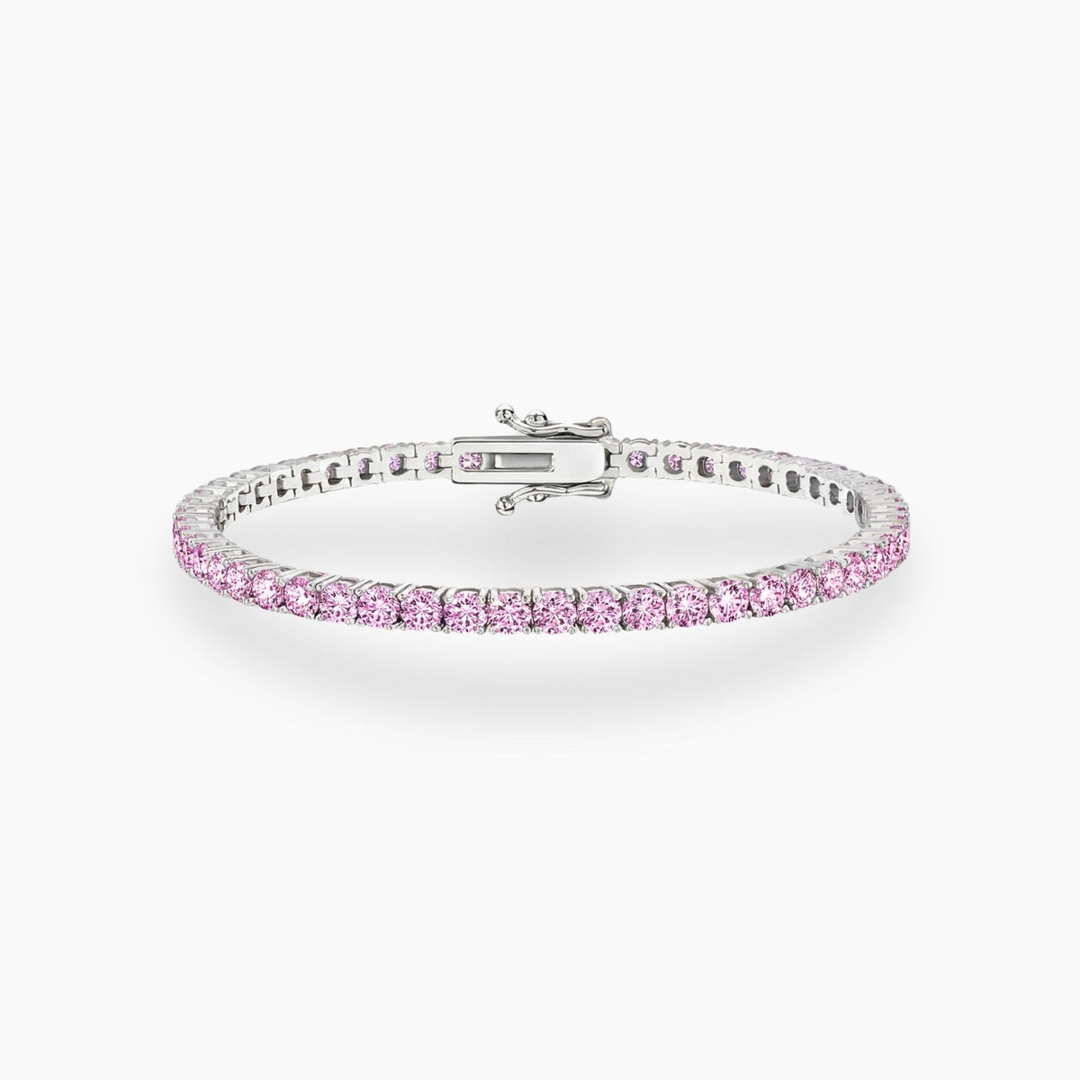 pink tennis bracelet moissanite diamond