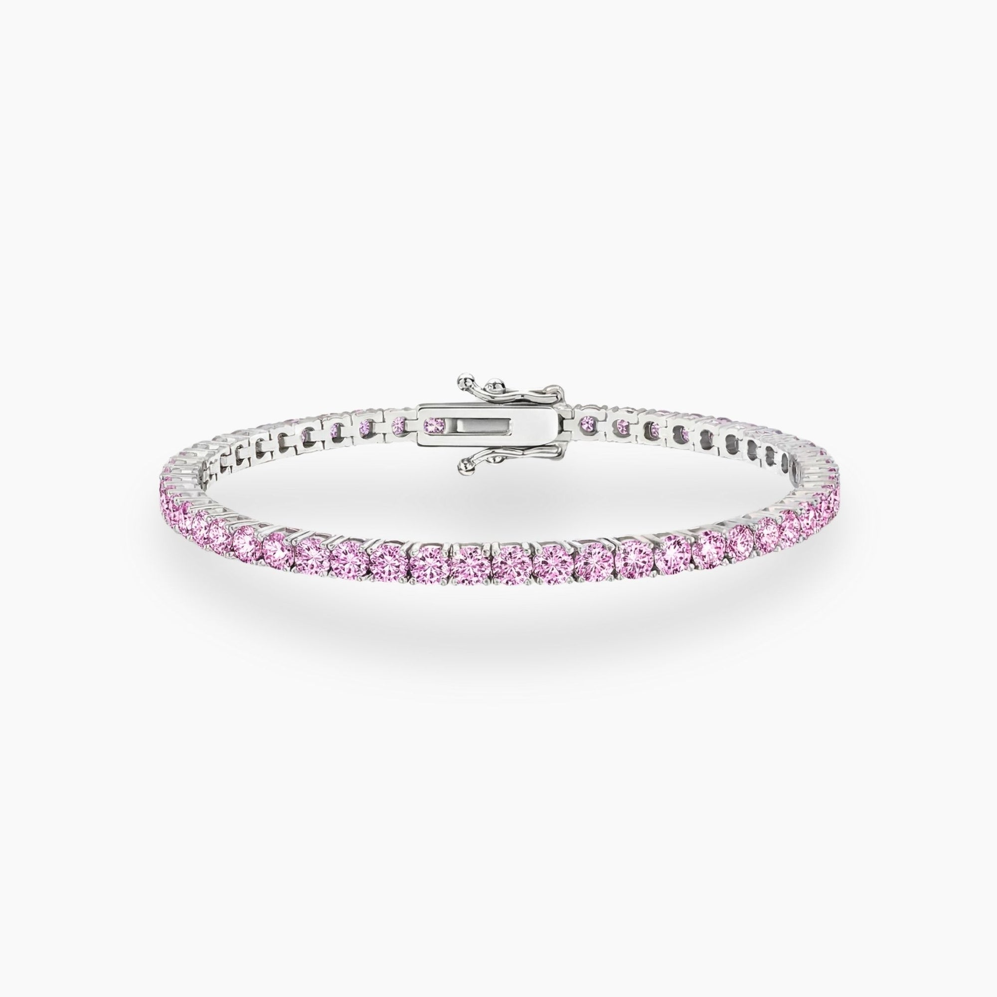 pink tennis bracelet moissanite diamond