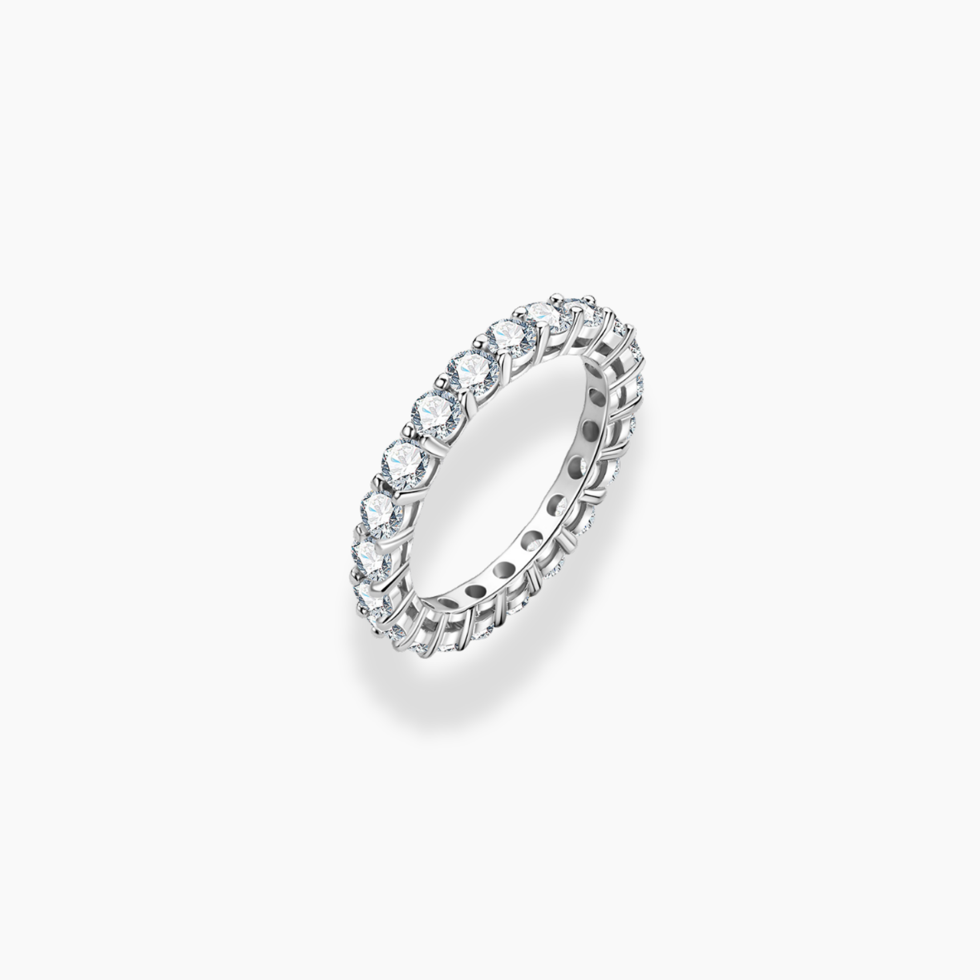 Eternity Band Full Pavé – Moissanite 3mm, 10K Solid Gold