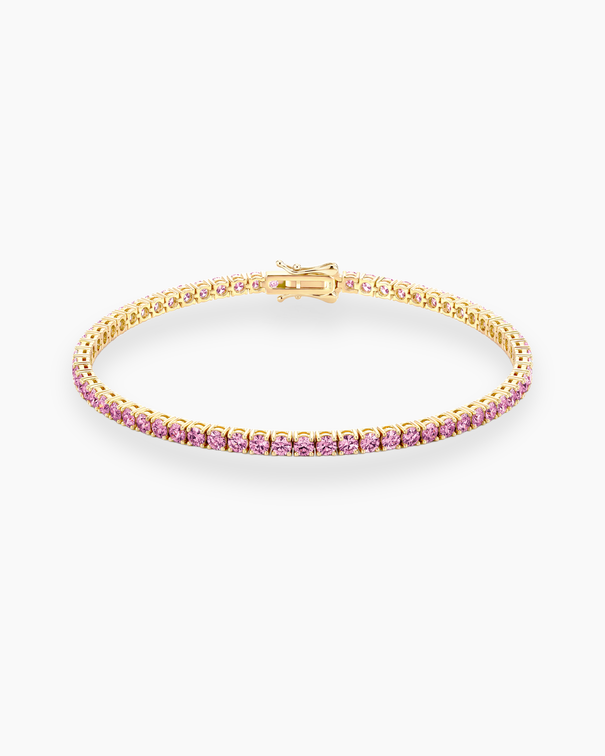 pink tennis bracelet gold