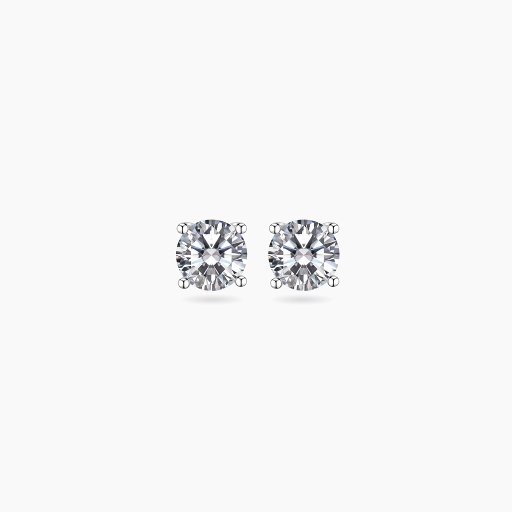 Classic Round-Cut Stud Earrings - Moissanite
