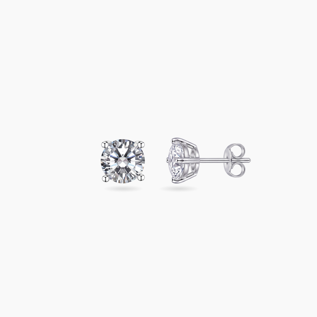 Classic Round-Cut Stud Earrings - Moissanite
