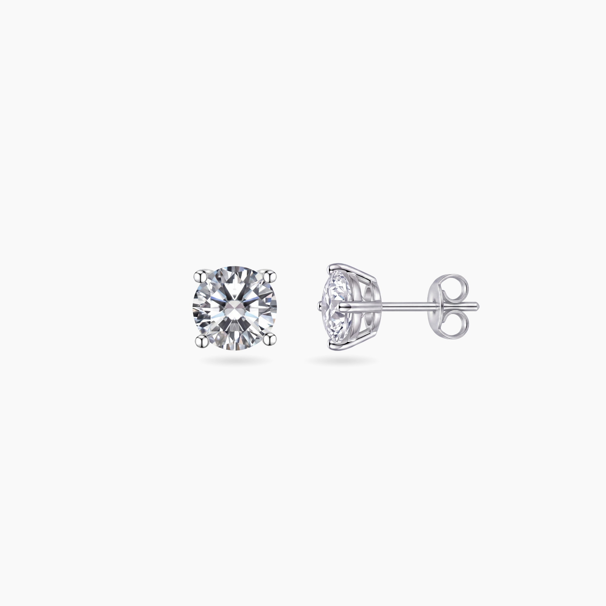 Classic Round-Cut Stud Earrings - Moissanite