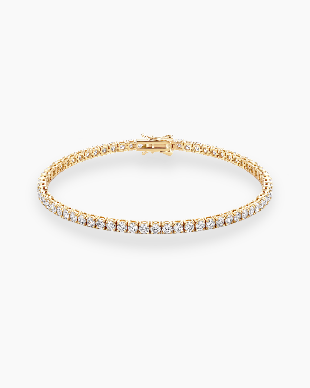 lab grown diamond tennis bracelet gold
