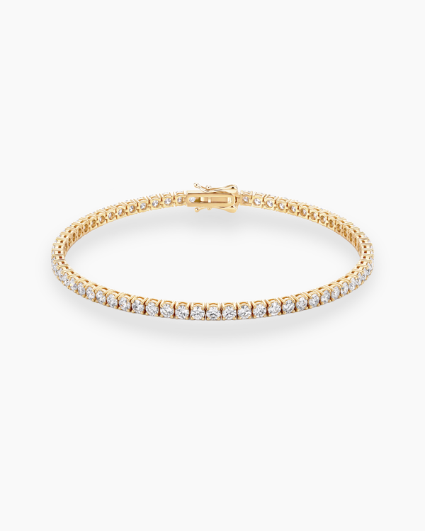 lab grown diamond tennis bracelet gold