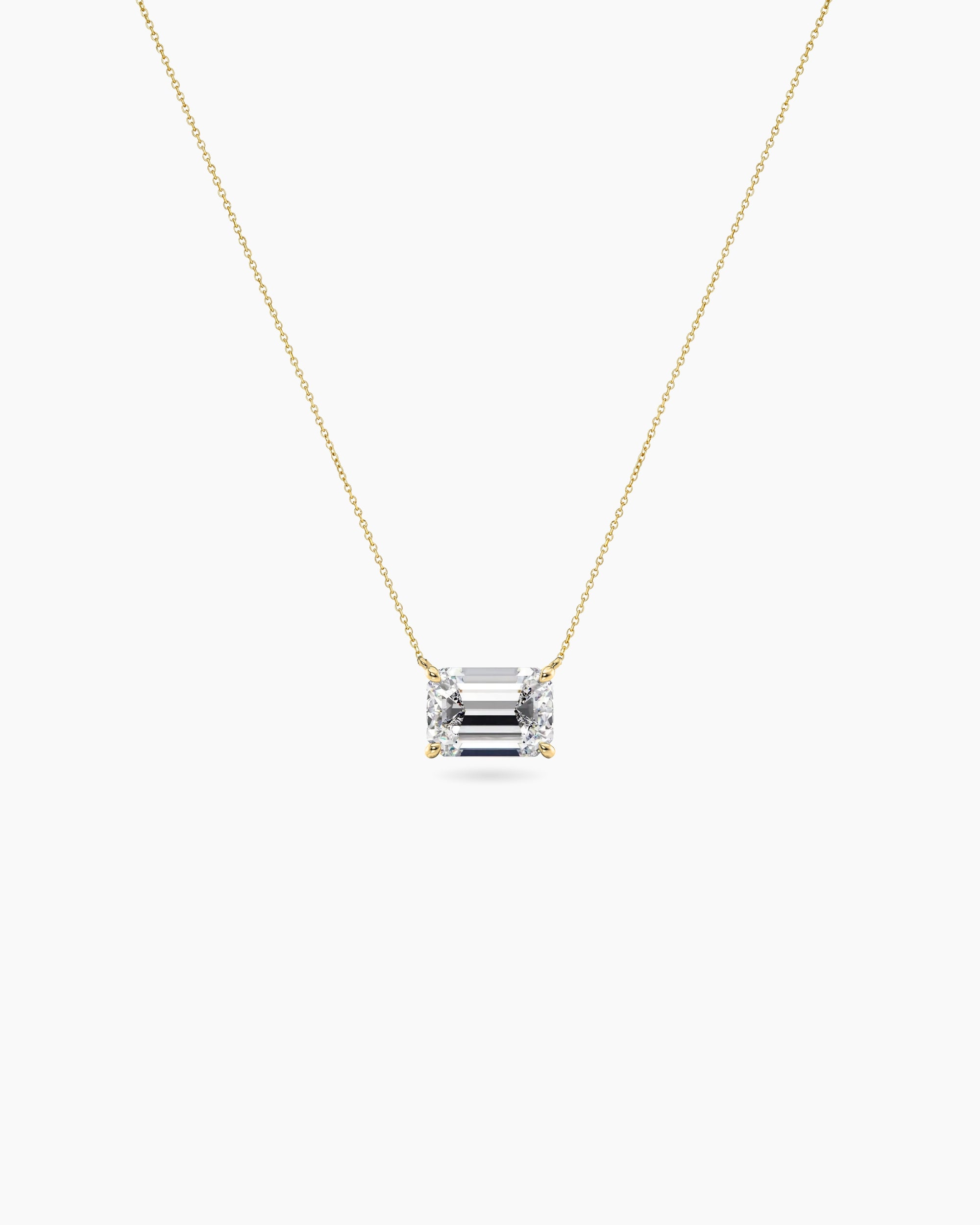 Emerald Diamond Necklace 18K Yellow Gold Sydney Australia