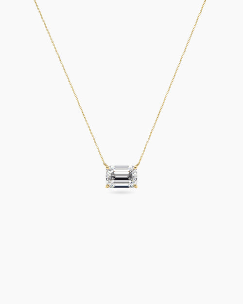Emerald Diamond Necklace 18K Yellow Gold Sydney Australia