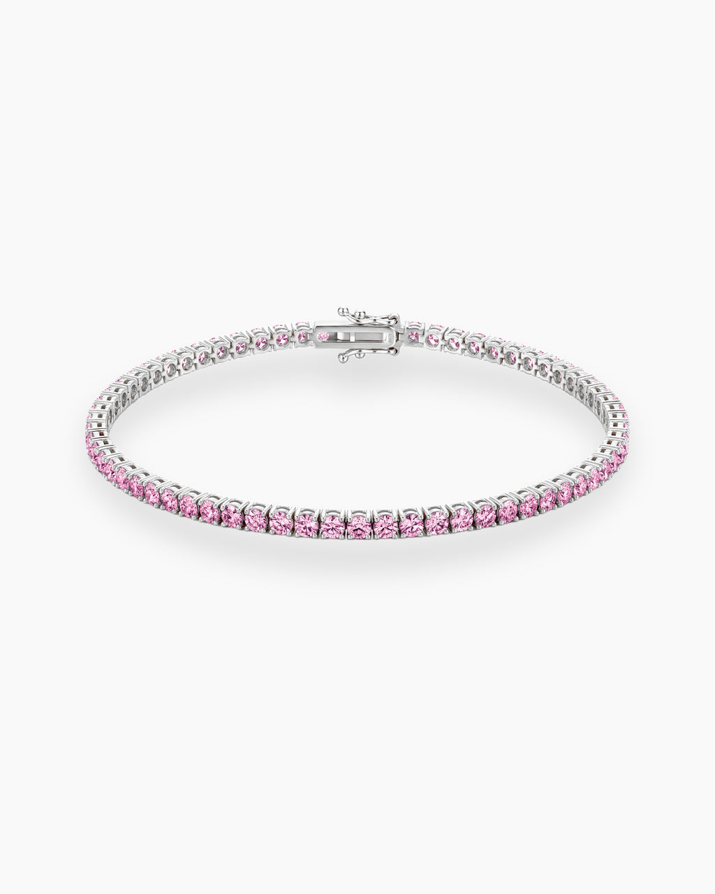 pink tennis bracelet moissanite