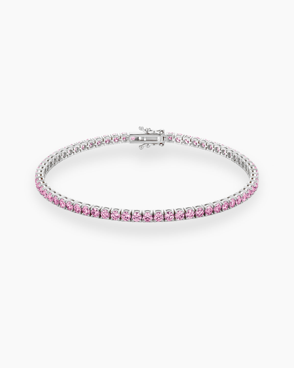 pink tennis bracelet moissanite