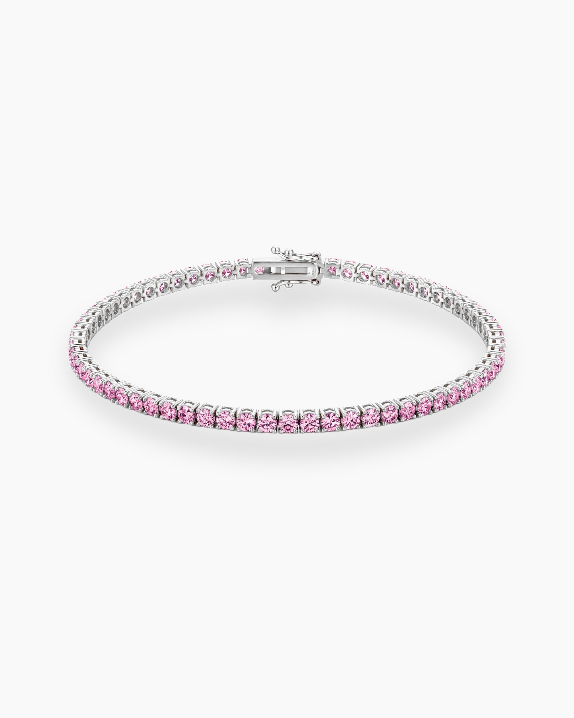 pink tennis bracelet moissanite