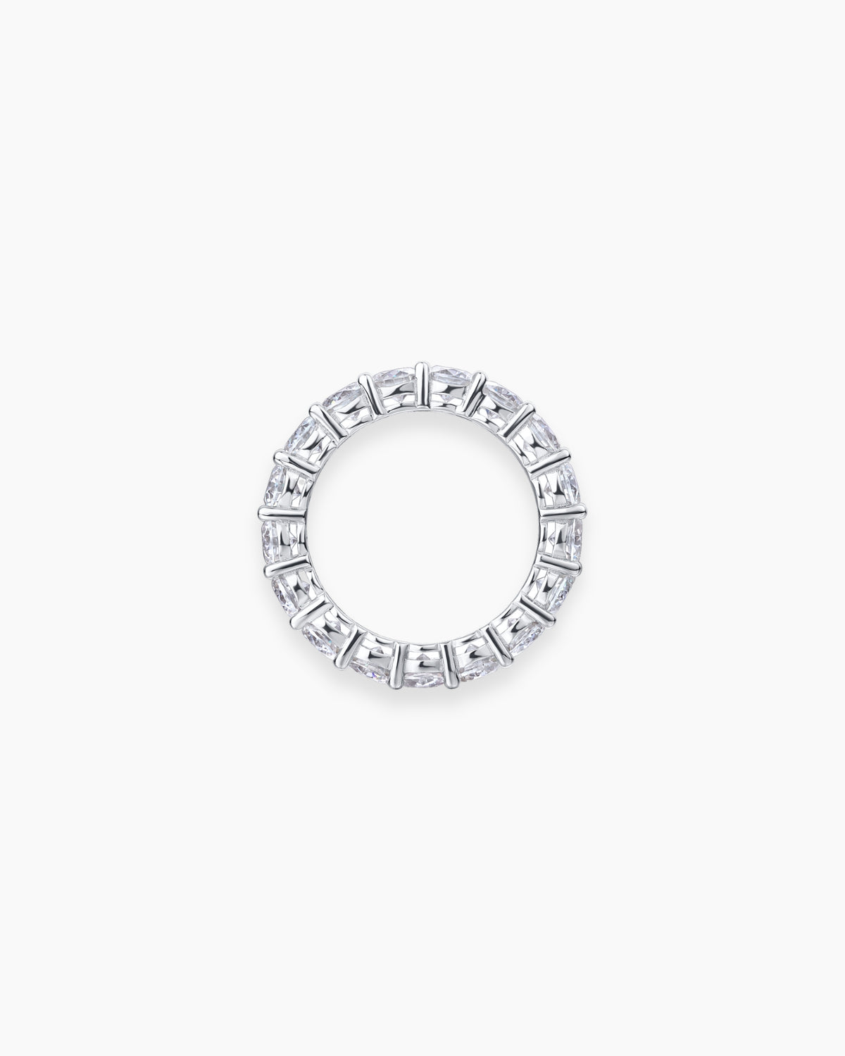 moissanite eternity band silver