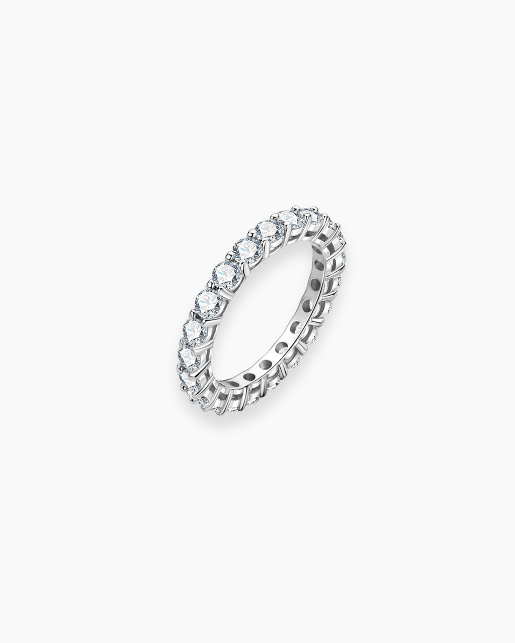 moissanite eternity band silver