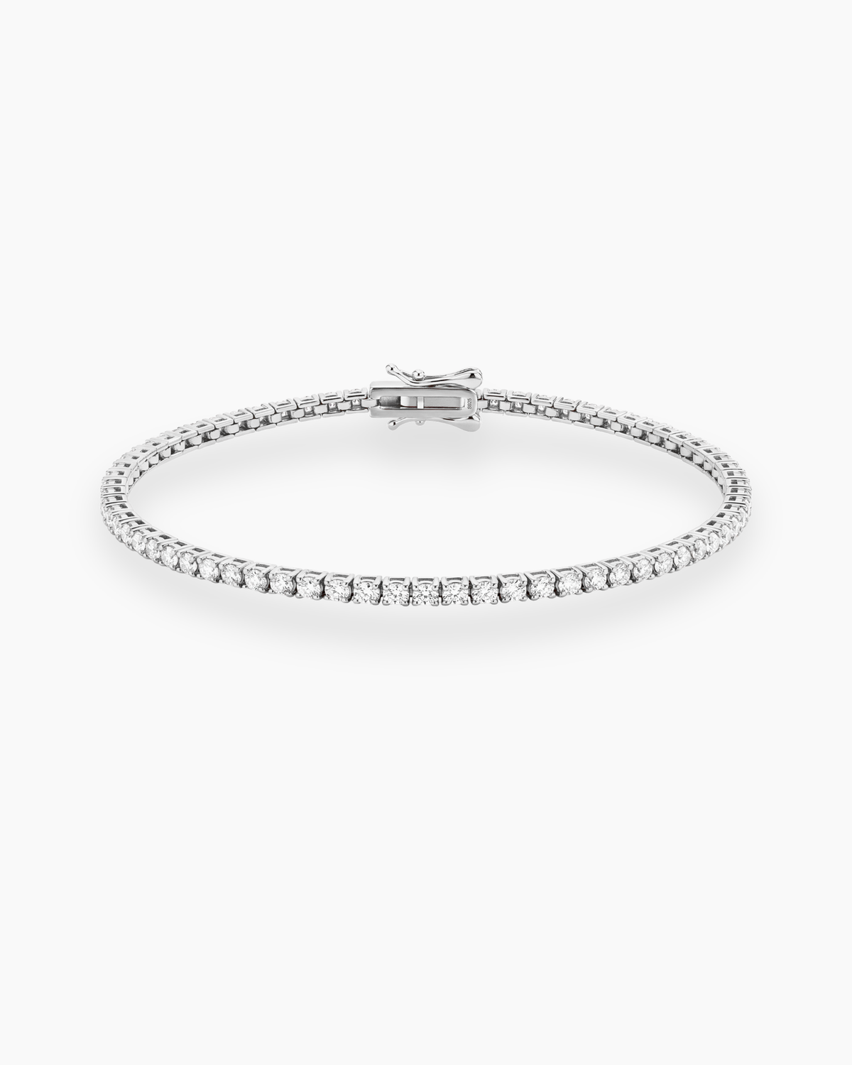 moissanite tennis bracelet 2mm silver