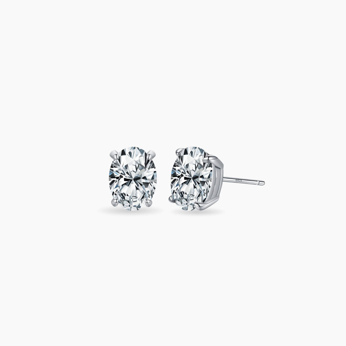 Oval Cut Stud Earrings Moissanite Bellari Australia
