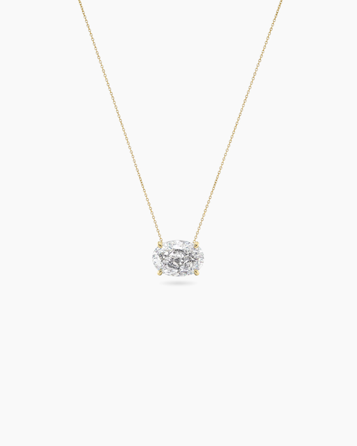 oval lab grown diamond necklace 18K yellow gold Sydney Australia Bellari