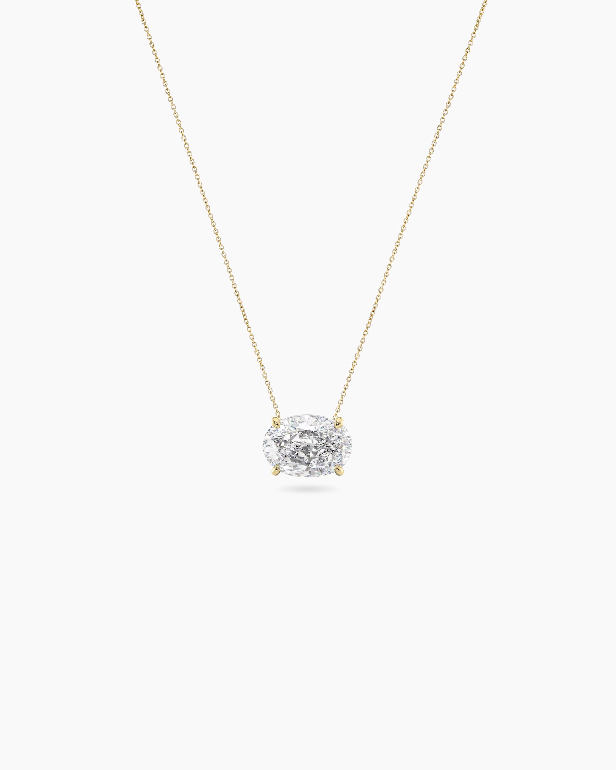 oval lab grown diamond necklace 18K yellow gold Sydney Australia Bellari