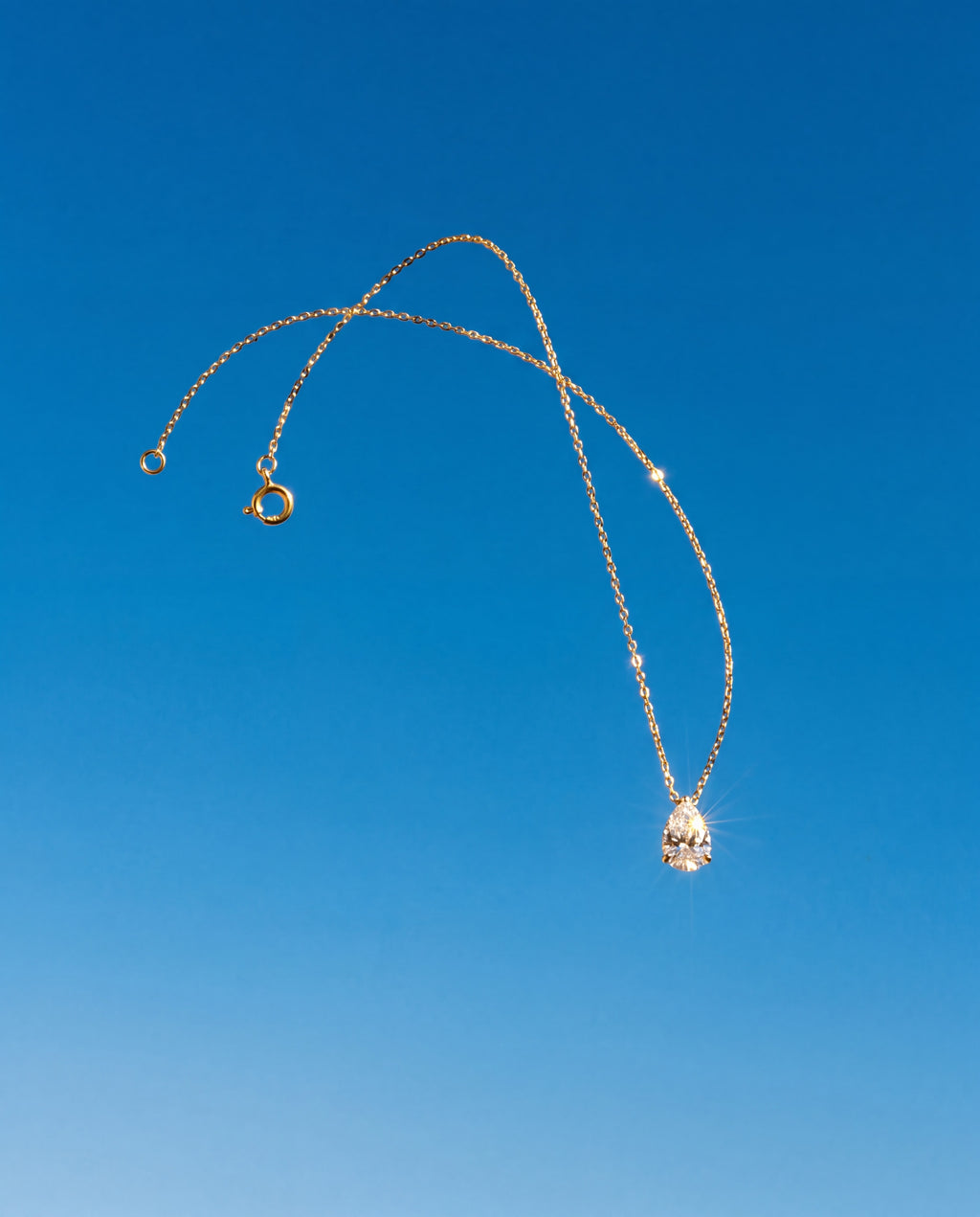 pear diamond necklace gold australia