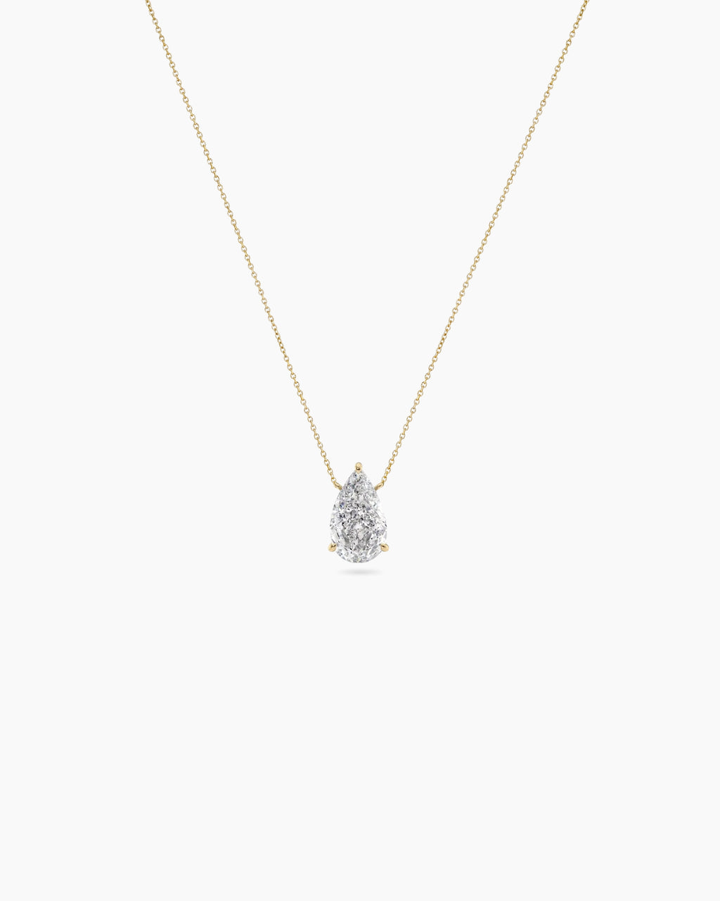 pear diamond necklace yellow gold