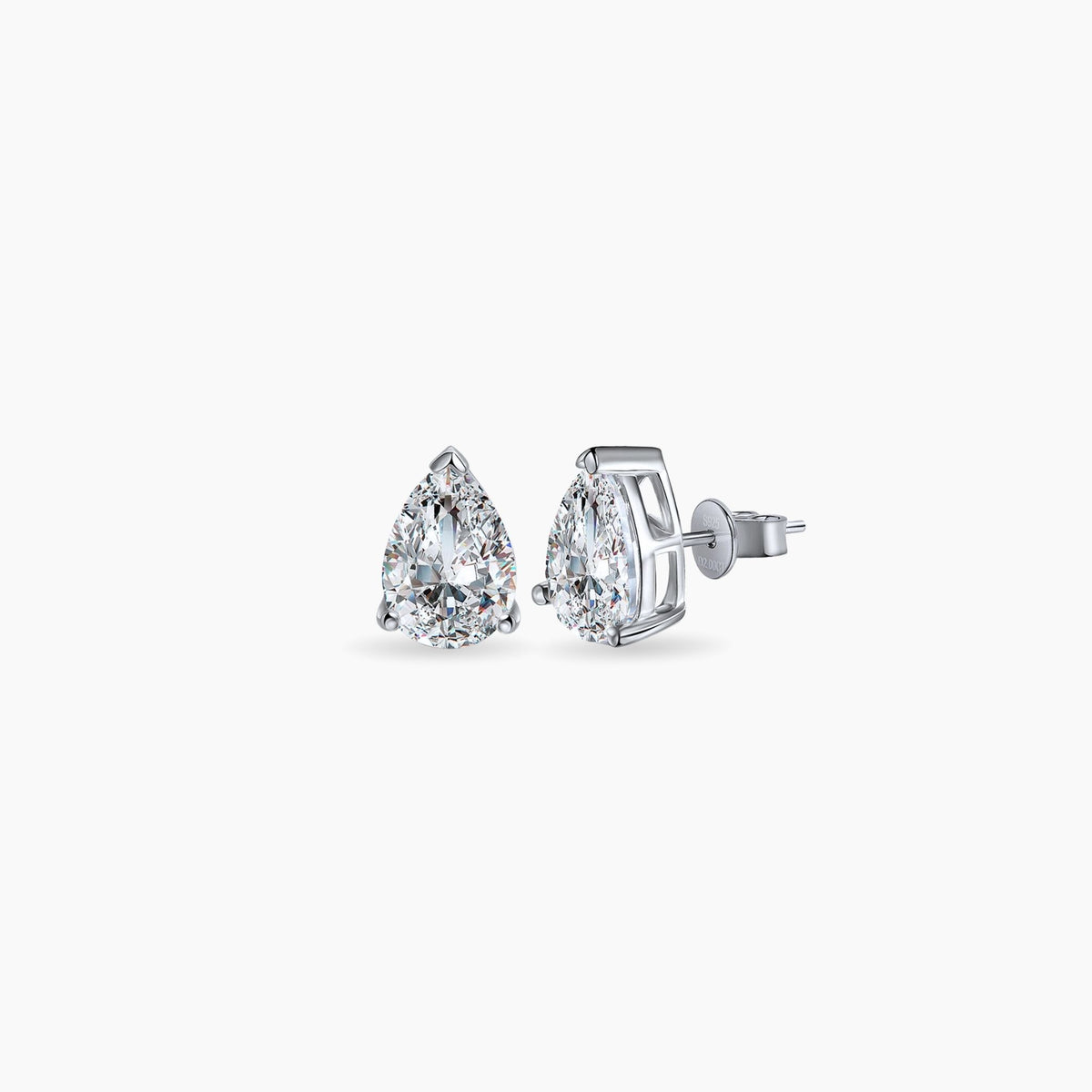 Pear cut moissanite stud earrings by Bellari
