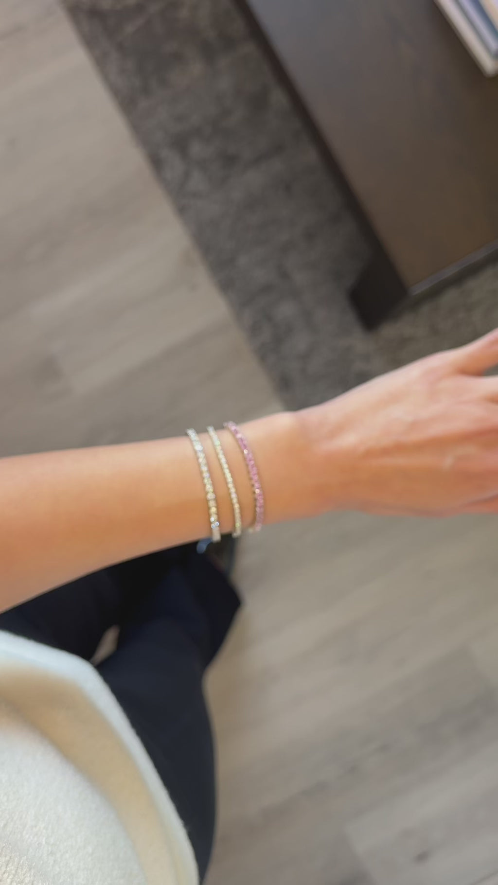 bellari petal pink tennis bracelet