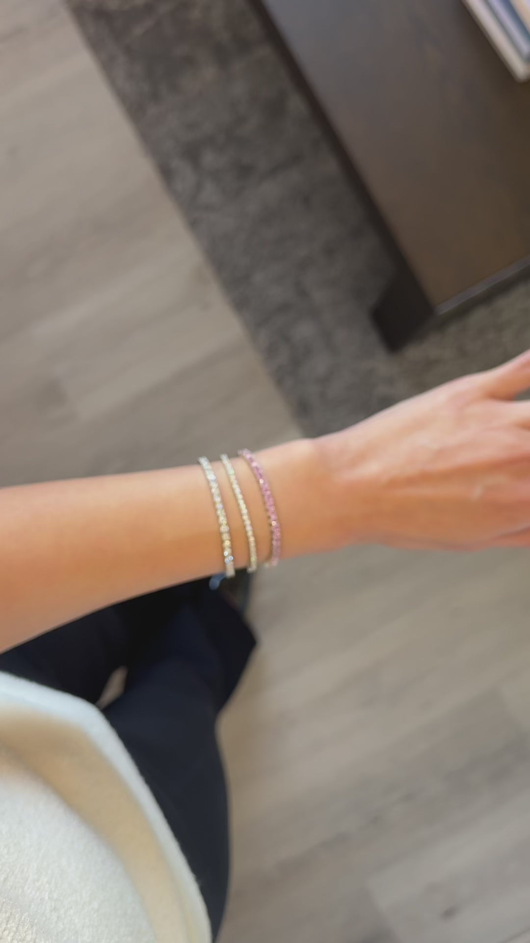 bellari petal pink tennis bracelet