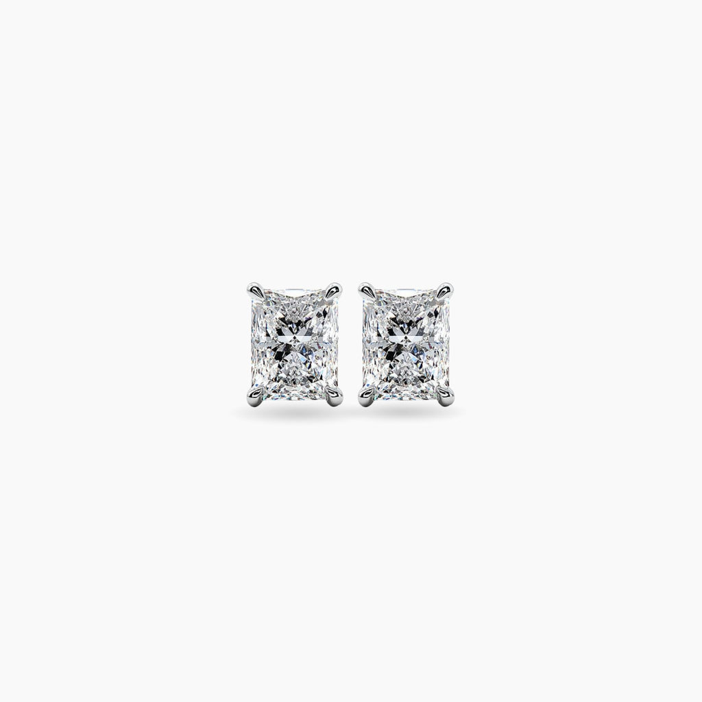 Radiant-Cut Moissanite Stud Earrings – 1ct - Bellari