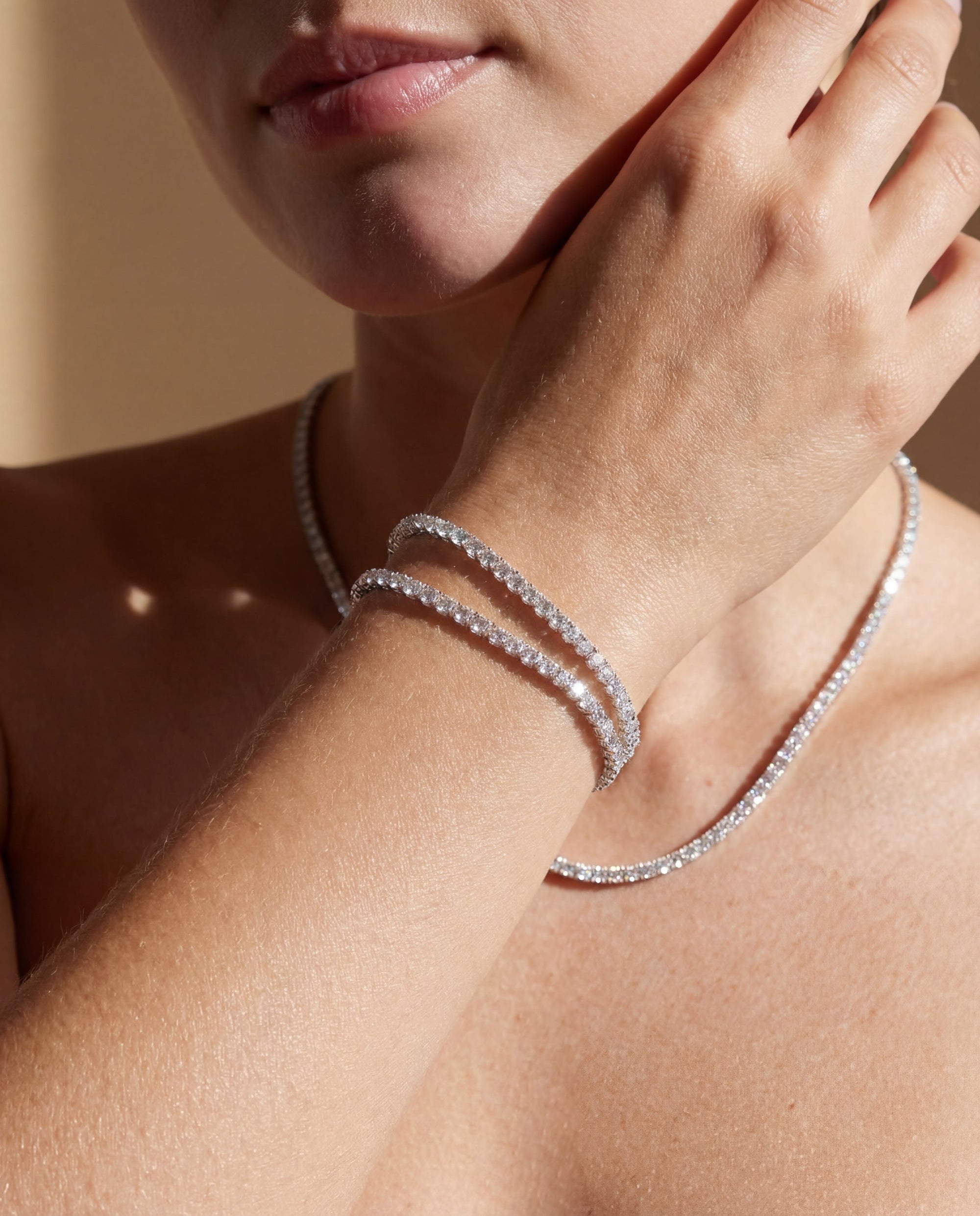 tennis bracelet tennis necklace set moissanite Australia